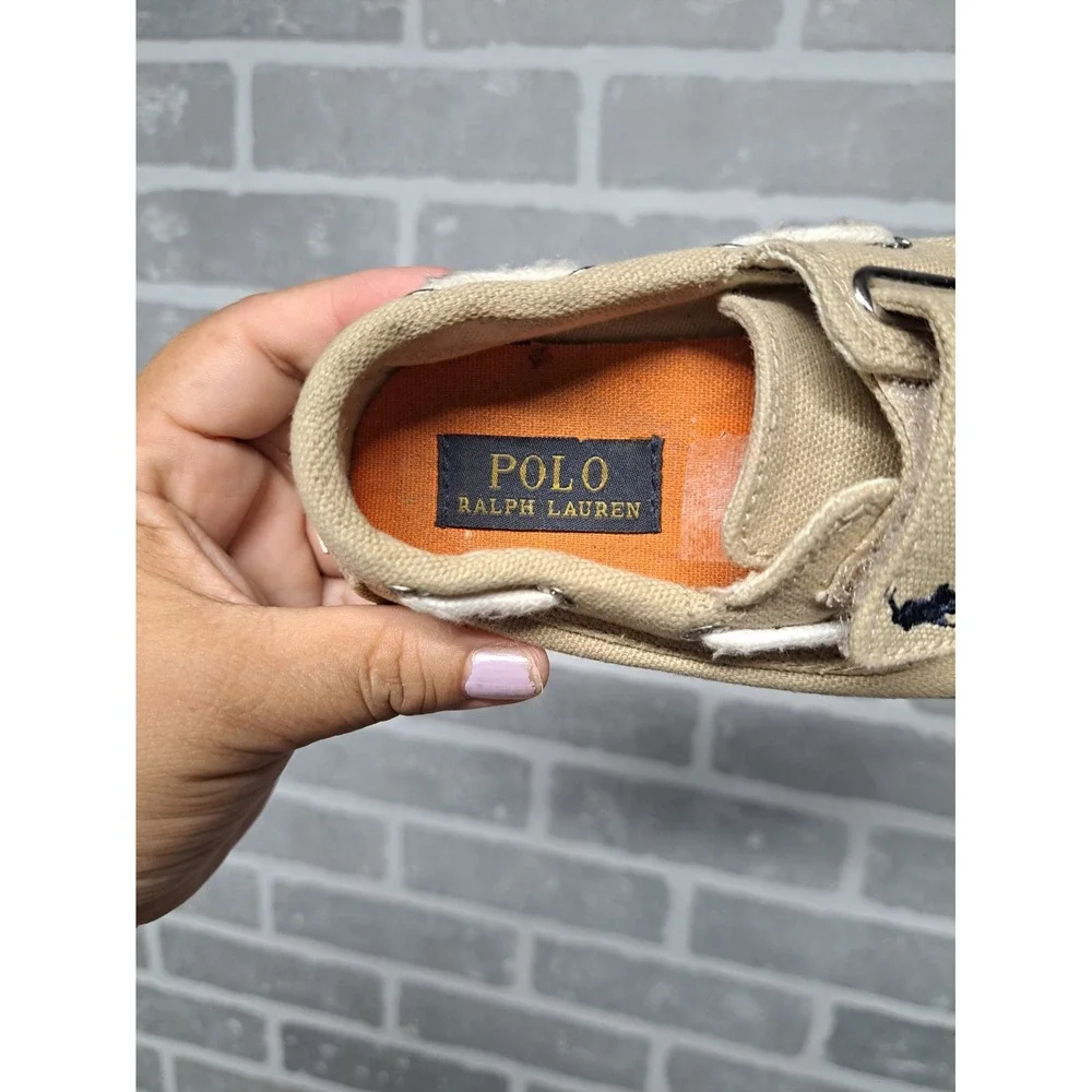 Polo Ralph‎ Lauren Toddler Boy's Boat Tan Shoes Size 8